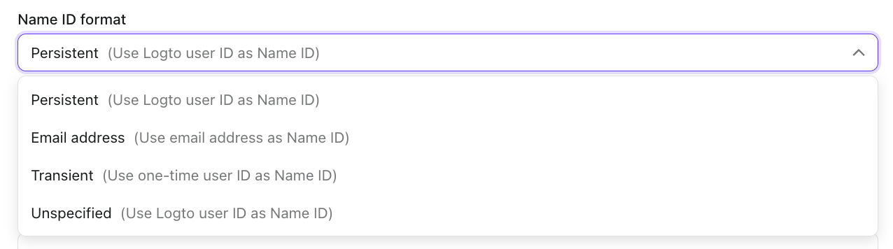 Formato do ID de Nome SAML